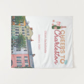 チャールストンにおめでとう バチェラー パーティー 背景シート タペストリー (正面(横))