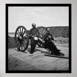 チャールストンの大砲の海軍将校1865 ポスター