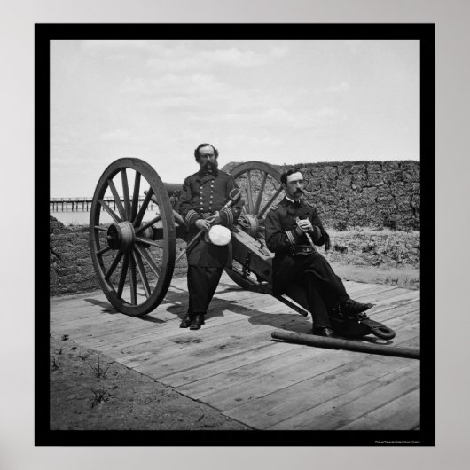 チャールストンの大砲の海軍将校1865 ポスター (正面)