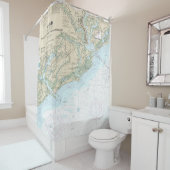 チャールストンの港とアプローチの航海のチャート シャワーカーテン (インサイチュ)
