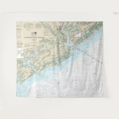 チャールストンの港とアプローチの航海のチャート タペストリー (正面(横))