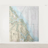 チャールストンの港とアプローチの航海のチャート タペストリー (正面)