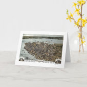 チャールストンのSCのパノラマ式の地図- 1872年 カード (黄色い花)