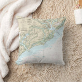 チャールストンのSC港の航海のな図表の枕 クッション (ブランケット)