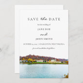 チャールストンウェストバージニアのフラット日付カードを保存 セーブザデート (正面/裏面)