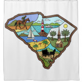チャールストンコロンビアサウスカロライナビーチ シャワーカーテン (正面)