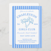 チャールストンコーストバチェロレッテ旅行日程ウィークエンド 招待状 (正面/裏面)