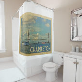 チャールストンサウスカロニアヴィンテージトラベル シャワーカーテン (インサイチュ)