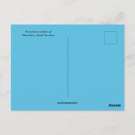 チャールストンサウスカロライナのダウンタウンとピア ポストカード (裏面)