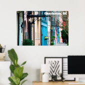 チャールストンサウスカロライナのレインボーロウハウスズ ポスター (ホームオフィス)