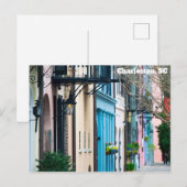 チャールストンサウスカロライナのレインボーロウハウスズ ポストカード (正面/裏面)