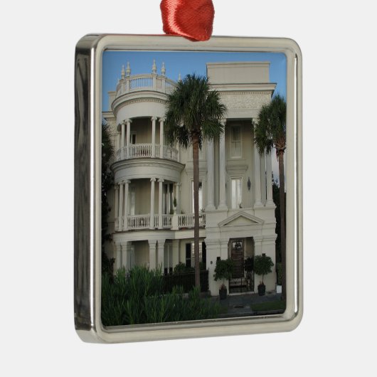 チャールストンサウスカロライナの歴史的な家のオーナメント メタルオーナメント (右)