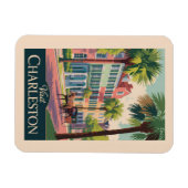 チャールストンサウスカロライナイラストレーショントラベルアート マグネット (横)