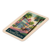 チャールストンサウスカロライナイラストレーショントラベルアート マグネット (左側)