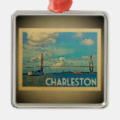 チャールストンサウスカロライナオーナメントヴィンテージトラベル メタルオーナメント (正面)