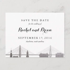 チャールストンサウスカロライナフェイクシルバーハガキ 案内ポストカード