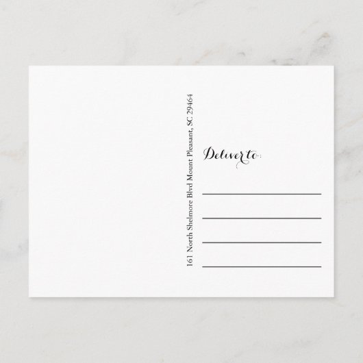 チャールストンサウスカロライナフェイクシルバーハガキ 案内ポストカード (裏面)