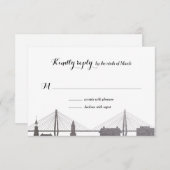 チャールストンサウスカロライナフェイクシルバーRsvpカード 出欠カード (正面/裏面)