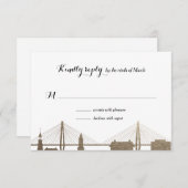 チャールストンサウスカロライナフェイク金ゴールドRsvpカード 出欠カード (正面/裏面)