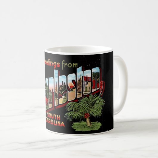 チャールストンサウスカロライナヴィンテージはがきマグ コーヒーマグカップ (正面右)