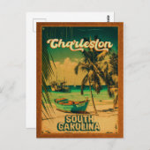 チャールストンサウスカロライナヴィンテージレトロ土産 ポストカード (正面/裏面)