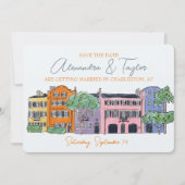 チャールストンサウスカロライナ保存日付招待状 招待状 (正面)