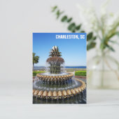 チャールストンサウスカロライナ州パイナップルファウンテン ポストカード (スタンド正面)