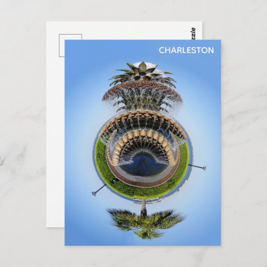 チャールストンサウスカロライナ州パイナップルファウンテン ポストカード (正面/裏面)