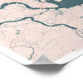 チャールストンサウスカロライナ州ピンクとブルーかわいい ポスター (角)