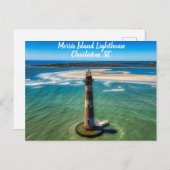 チャールストンサウスカロライナ州モリスアイランドライトハウス ポストカード (正面/裏面)