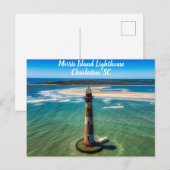 チャールストンサウスカロライナ州モリスアイランドライトハウス ポストカード (正面/裏面)