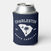 チャールストンサウスカロライナ州旗のマップ海軍のお土産 缶クーラー (缶裏面)