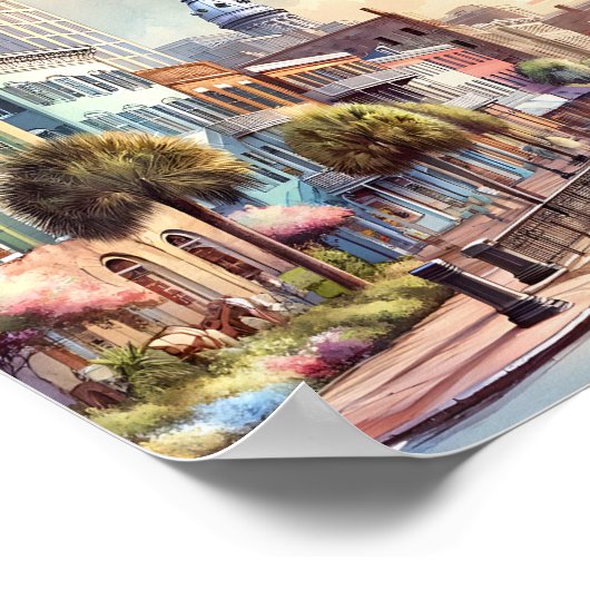 チャールストンサウスカロライナ旅行の場所の水色 ポスター (角)