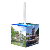 チャールストンサウスカロライナ旅行写真クリスマス キューブオーナメント (裏面アングル)