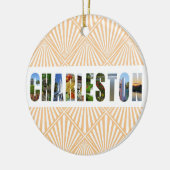 チャールストンサウスカロライナ旅行写真クリスマス セラミックオーナメント (左)