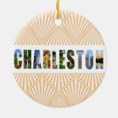 チャールストンサウスカロライナ旅行写真クリスマス セラミックオーナメント (裏面)