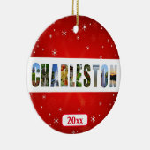 チャールストンサウスカロライナ旅行写真クリスマス セラミックオーナメント (右)