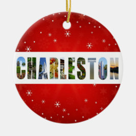 チャールストンサウスカロライナ旅行写真クリスマス セラミックオーナメント