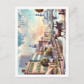 チャールストンサウスカロライナ有名な場所水色 ポストカード (正面)