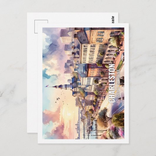 チャールストンサウスカロライナ有名な場所水色 ポストカード (正面/裏面)