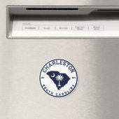 チャールストンサウスカロライナ海軍SCフラッグパームツリーズ マグネット (インサイチュ (食洗機))