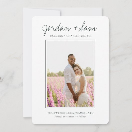 チャールストンサウスカロライナ結婚式の日付を保存 招待状 (裏面)