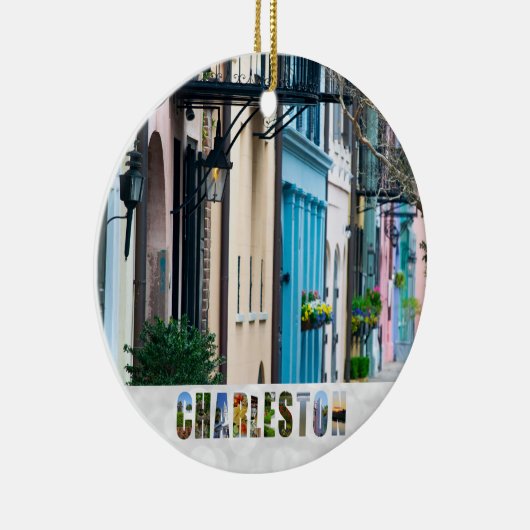 チャールストンサウスカロライナ虹の行クリスマス セラミックオーナメント (右)