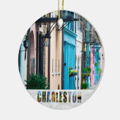 チャールストンサウスカロライナ虹の行クリスマス セラミックオーナメント (左)