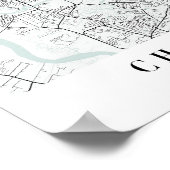 チャールストンサウスカロライナ青い水通りの地図 ポスター (角)