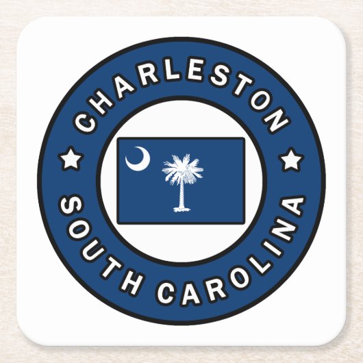 チャールストンサウスカロライナ スクエアペーパーコースター (正面)