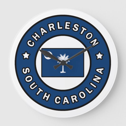 チャールストンサウスカロライナ ラージ壁時計 (正面)