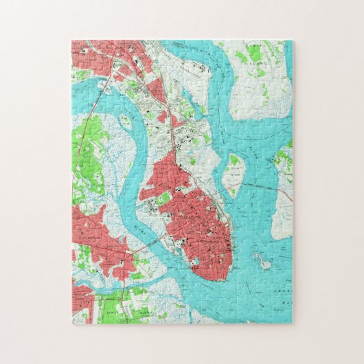 チャールストンサウスカロライナ(1958年) 2のヴィンテージの地図 ジグソーパズル (縦)