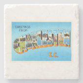 チャールストンサウスカロライナSCの古いヴィンテージの郵便はがき ストーンコースター (正面)