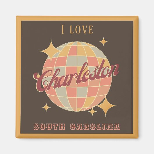 チャールストンサウスカロライナUSAヴィンテージ マグネット (正面)